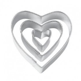 Комплект метални кутери "Сърце 2" - 3 елемента